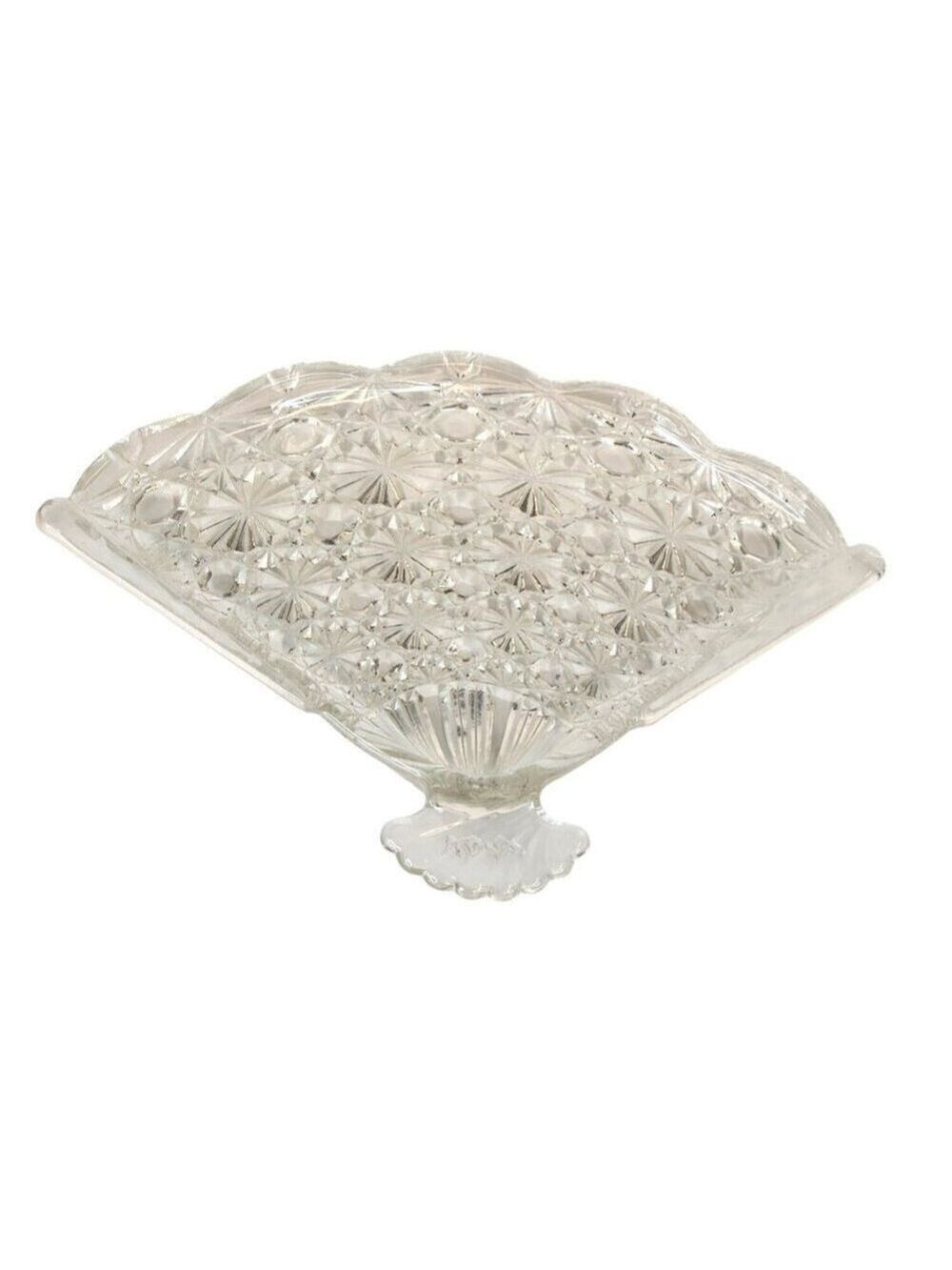 Vintage Avon Crystal Fan-Shaped Soap Dish, Candy Dish, Trinket Tray